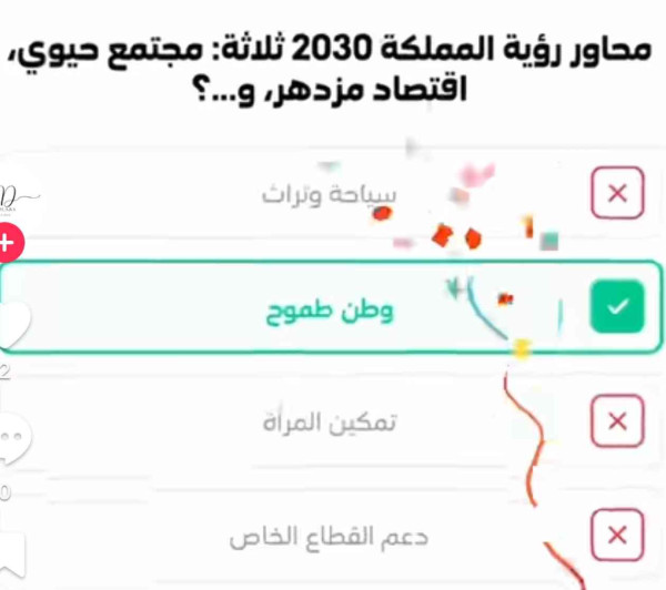 محاور رؤية المملكة 2030 ثلاثة: مجتمع حيوي اقتصاد مزدهر، و...؟