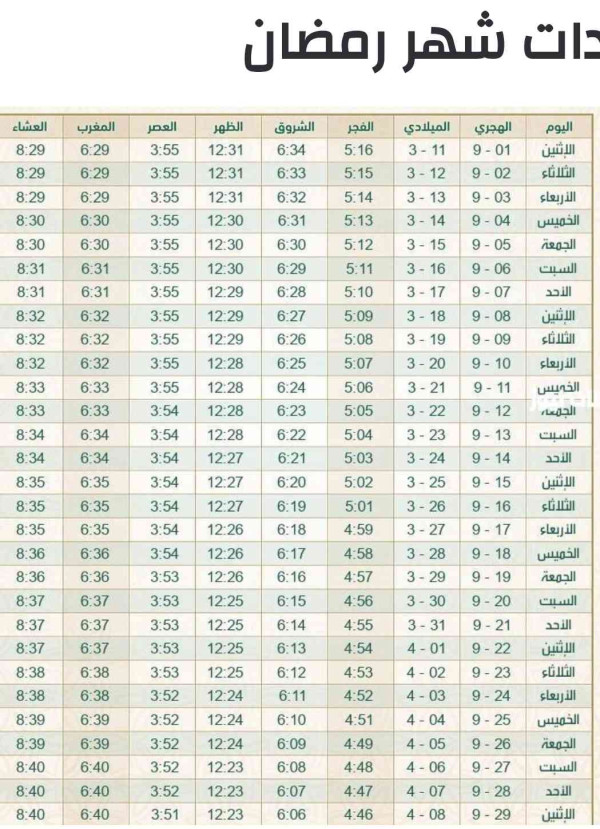 رمضان 2024 السعودية متى رمضان 2024 في السعودية